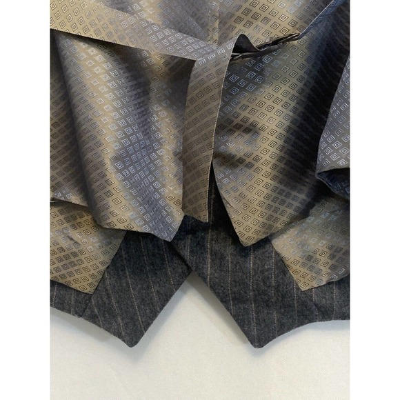 Bevilacqua Men’s 100% Wool Vest Gray Brown Stripe Viscose Blend NWT XXL - Picture 7 of 10